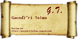 Gacsári Telma névjegykártya